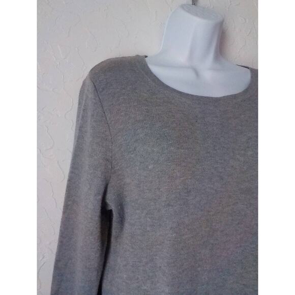 Nicole Miller NY Knit Sweater Dress Gray Pink Color Block Women size Large - Picture 8 of 12